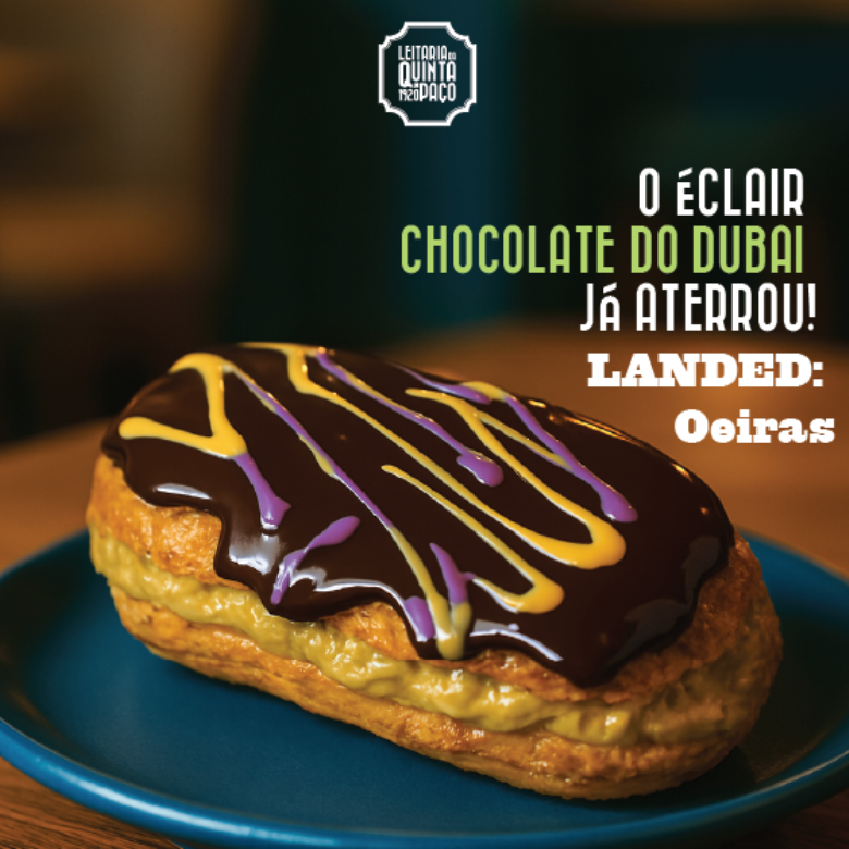 Éclair Dubai na Leitaria da Quinta do Paço